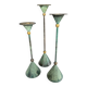 Postmodern metal candlestick trio