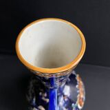 Vase with 2 handles earthenware gien decoration italian renaissance stamped