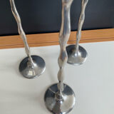 Vintage silver-plated candle holder trio