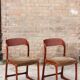 Pair of sleigh chairs by baumann, france circa 1960