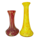 Ensemble de deux vases en verre marmoréen