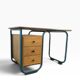 Curved vintage industrial desk / Bauhaus desk
