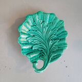 Green ceramic leaf tray