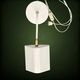 Modernist desk lamp in white metal and gold brass, Bauhaus spirit – 1960s