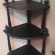 Napoleon III blackened walnut corner shelf