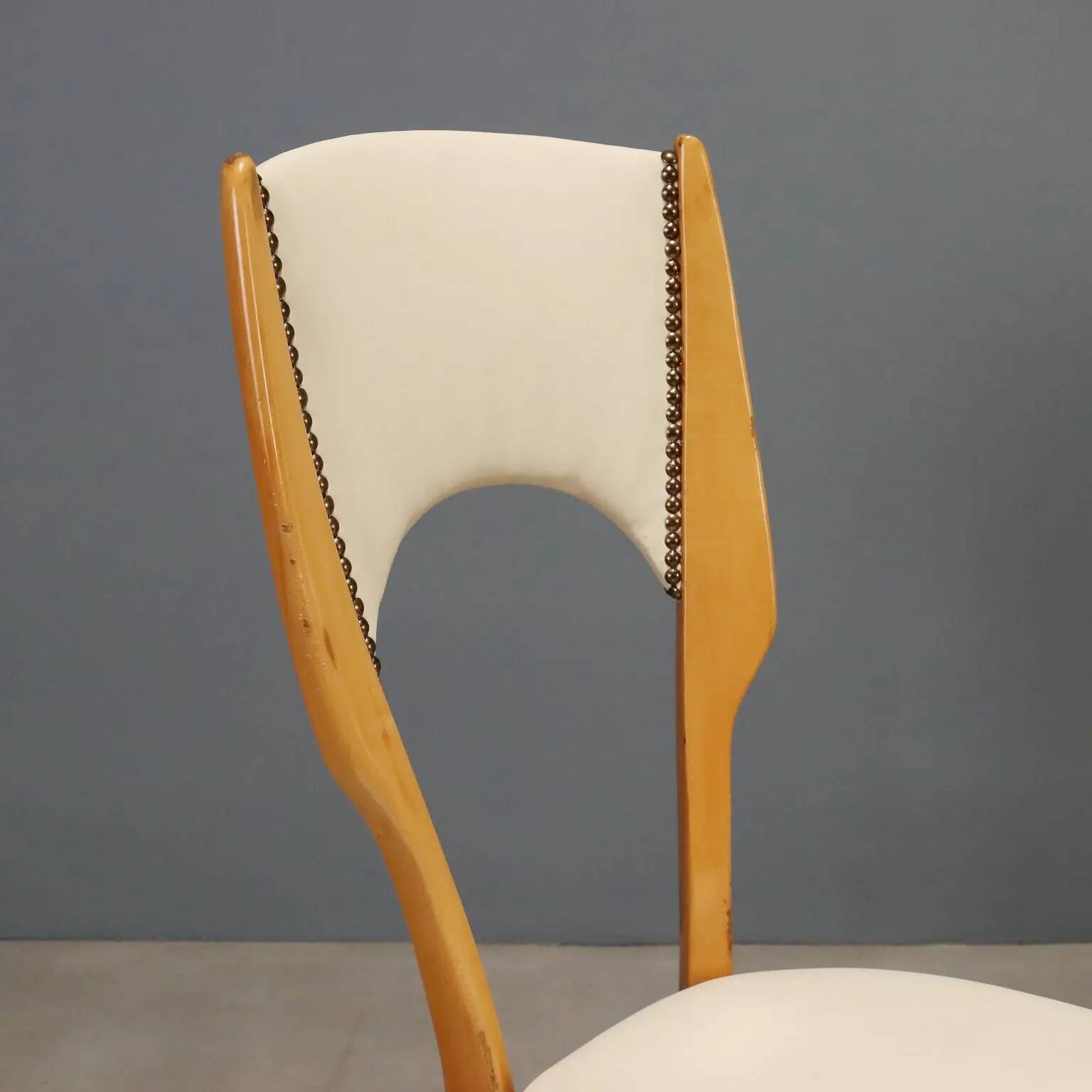 Beech chairs with faux leather from the 1960s.