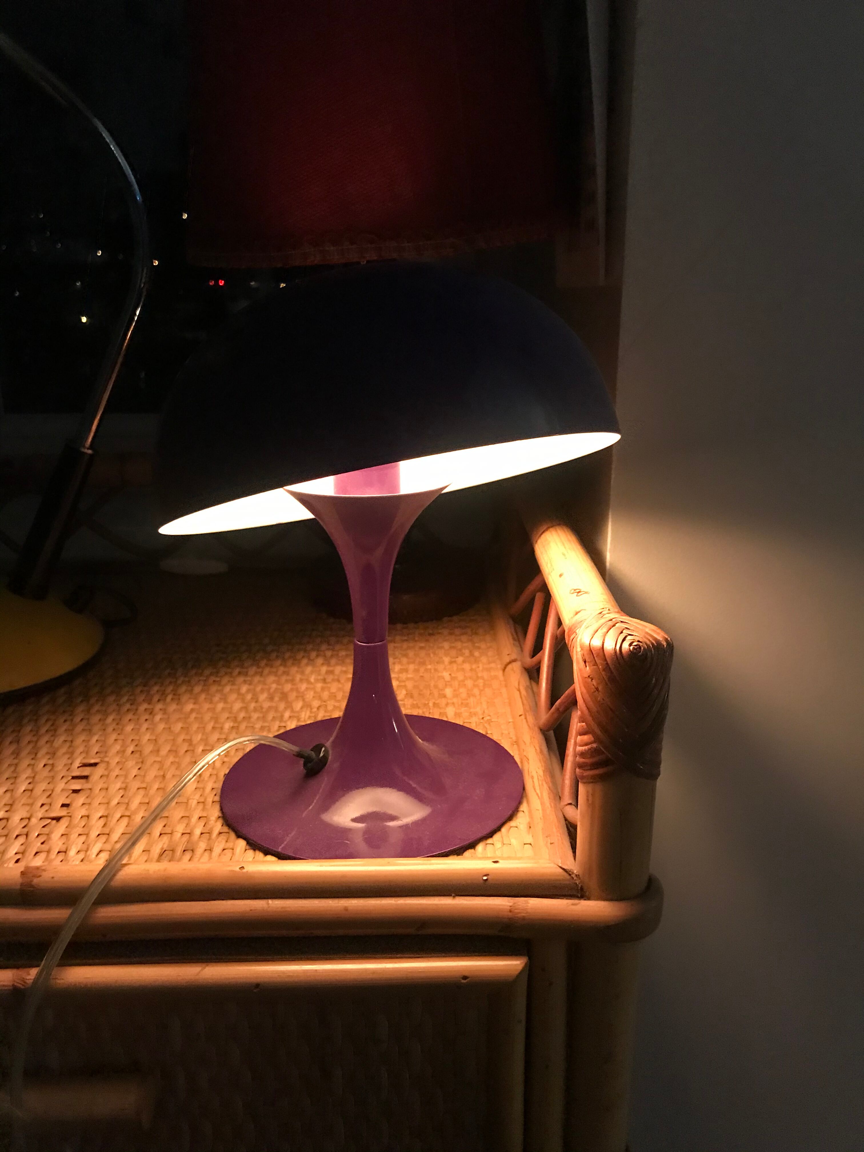 Metal purple mushroom lamp