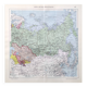 Vintage map Asia USSR Japan 43x43cm from 1950