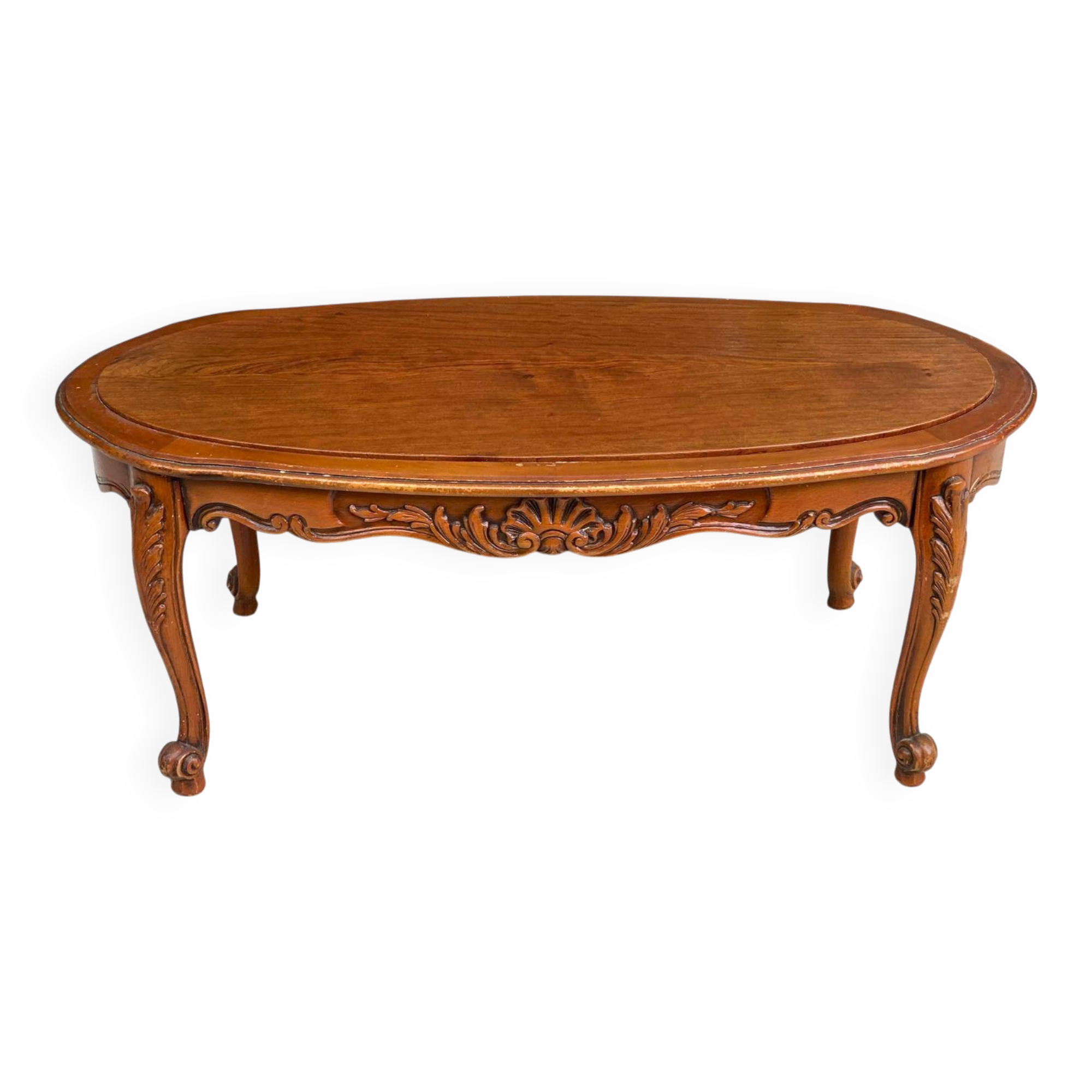 Table basse vintage Louis XV en bois 115cm