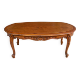 Table basse vintage Louis XV en bois 115cm