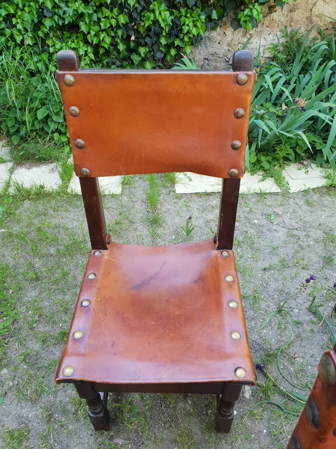 Series of 6 leather chairs 1970