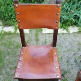 Series of 6 leather chairs 1970