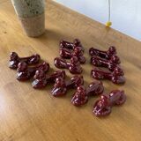 Red poodle ceramic knife holder