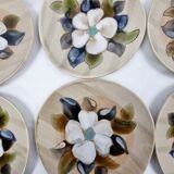 6 vintage flat plates 60 signed mbfa pornic decorations cynthia