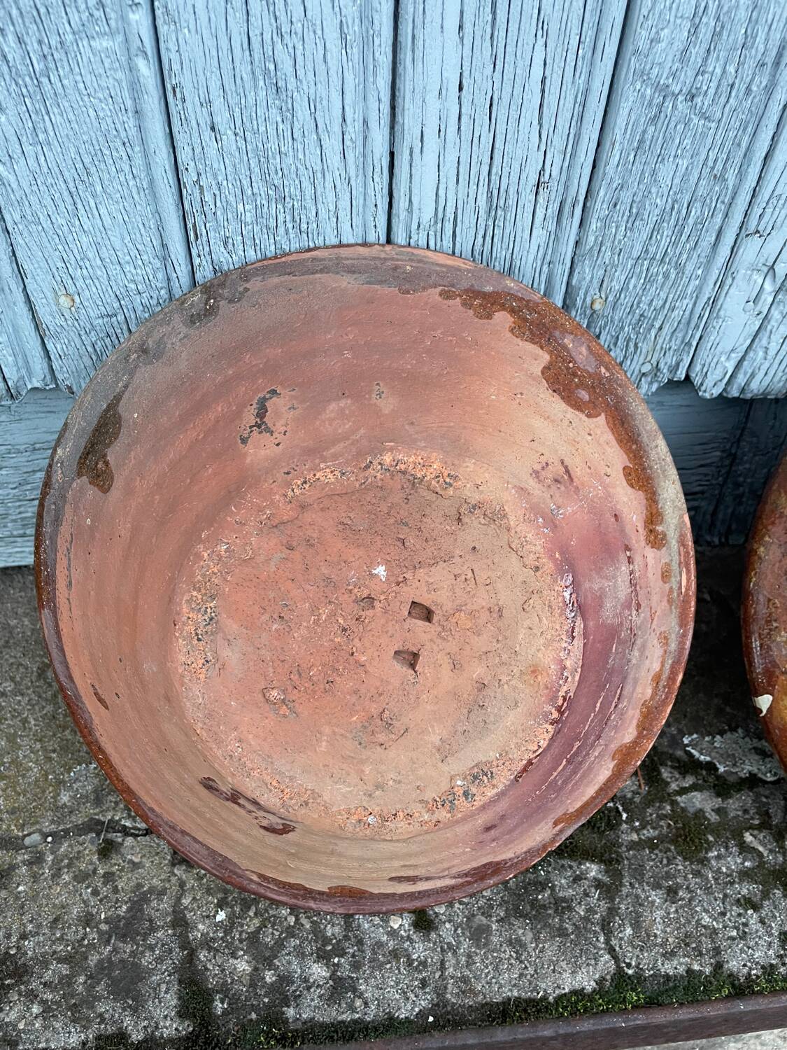 Two glazed earthenware dishes, Tian Provençal pottery.