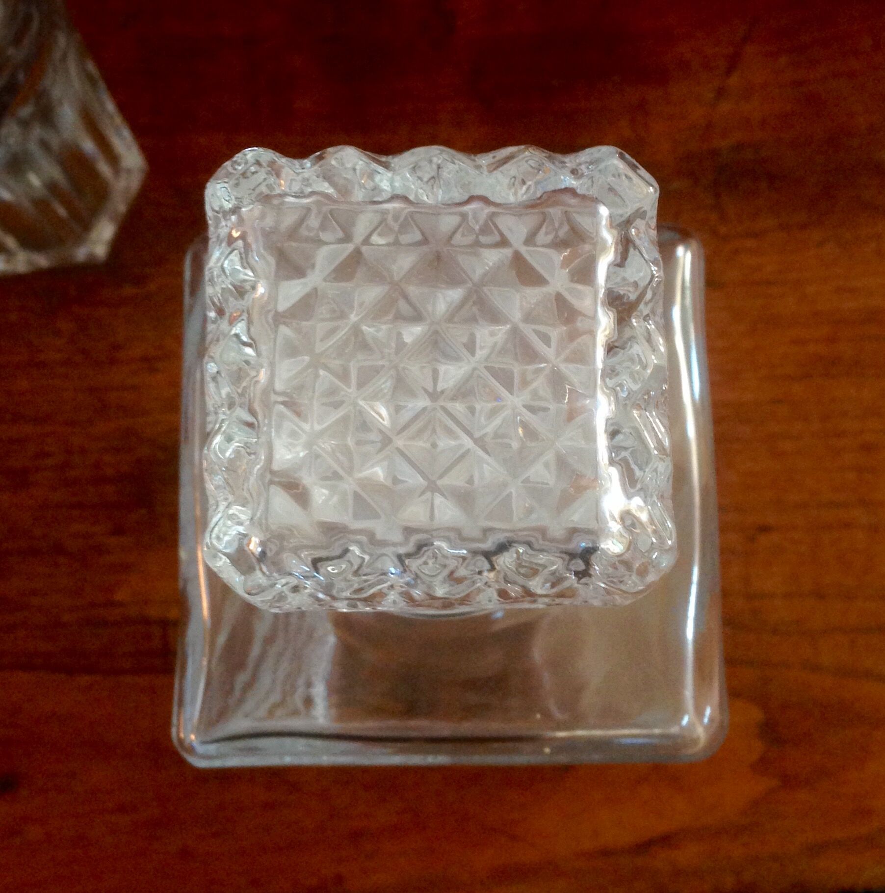 70s whiskey decanter pineapple pattern