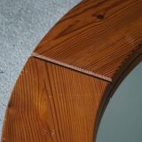 Wall mirror in solid pine by Glasmäster Markaryd, Sweden, 1960s.