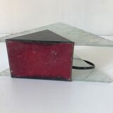 Lampe en métal et verre triangulaire design années 60