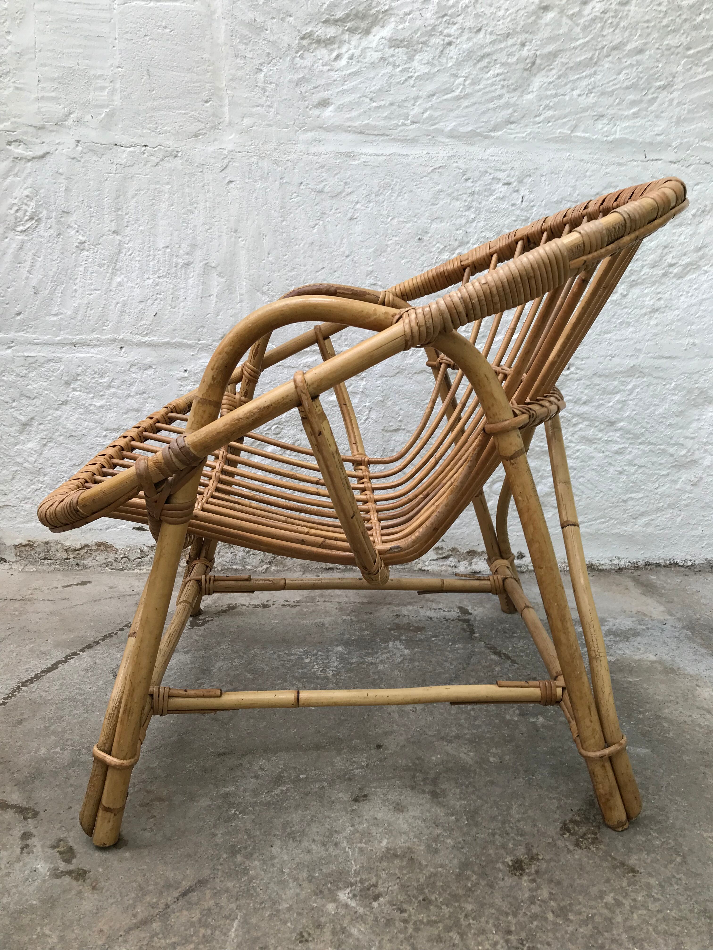 Pair of armchairs adult rattan basket