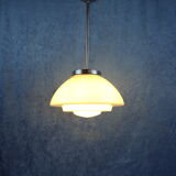 Art Deco opaline pendant with chromes suspension. 1930/40's