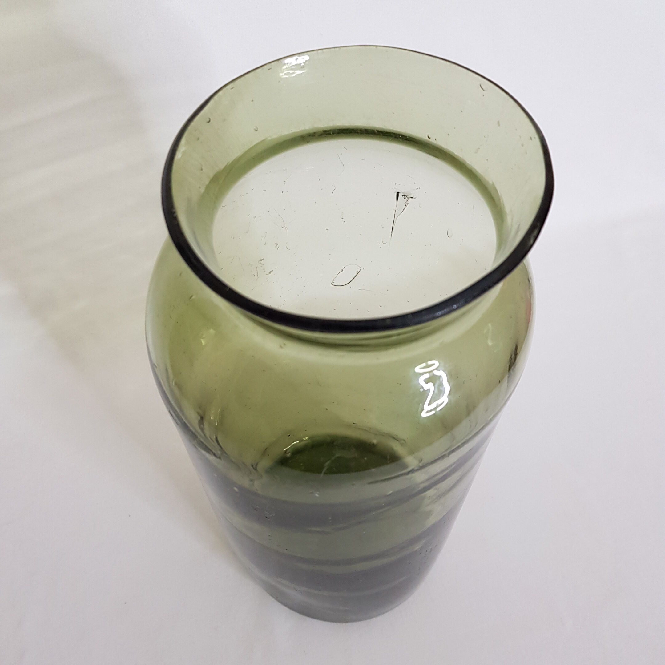 Blown and bubbled glass vase