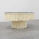 Monumental dining table with glass top and macramé, Italy