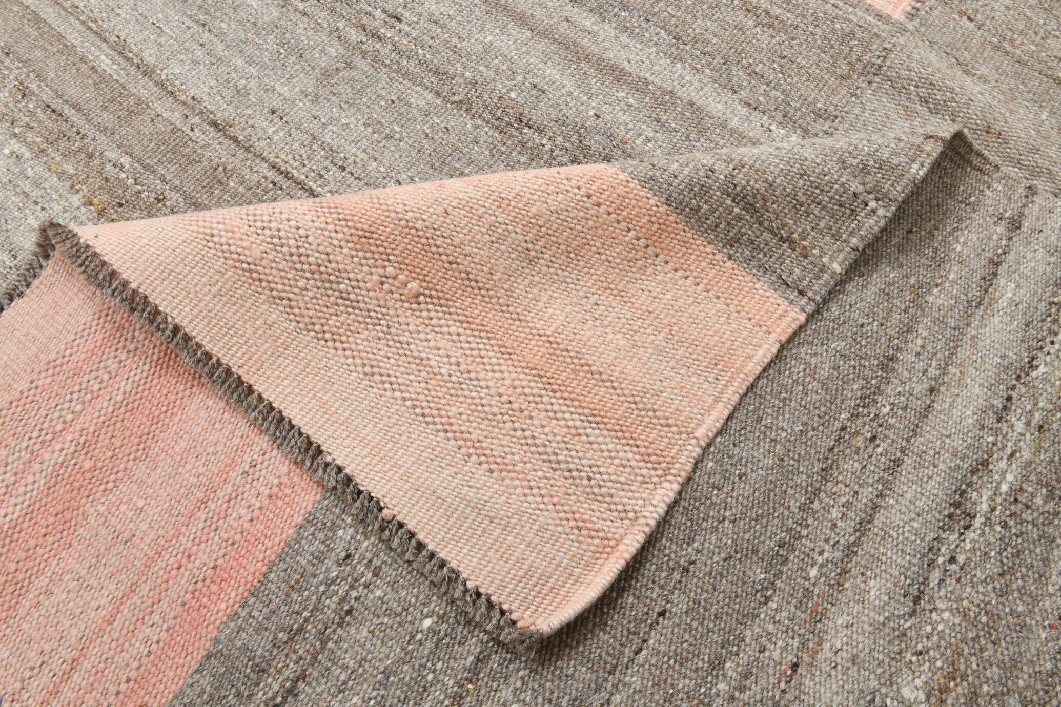 6x10 Salmon & Brown Contemporary Vintage Kilim Rug, 188x304Cm SK 33353