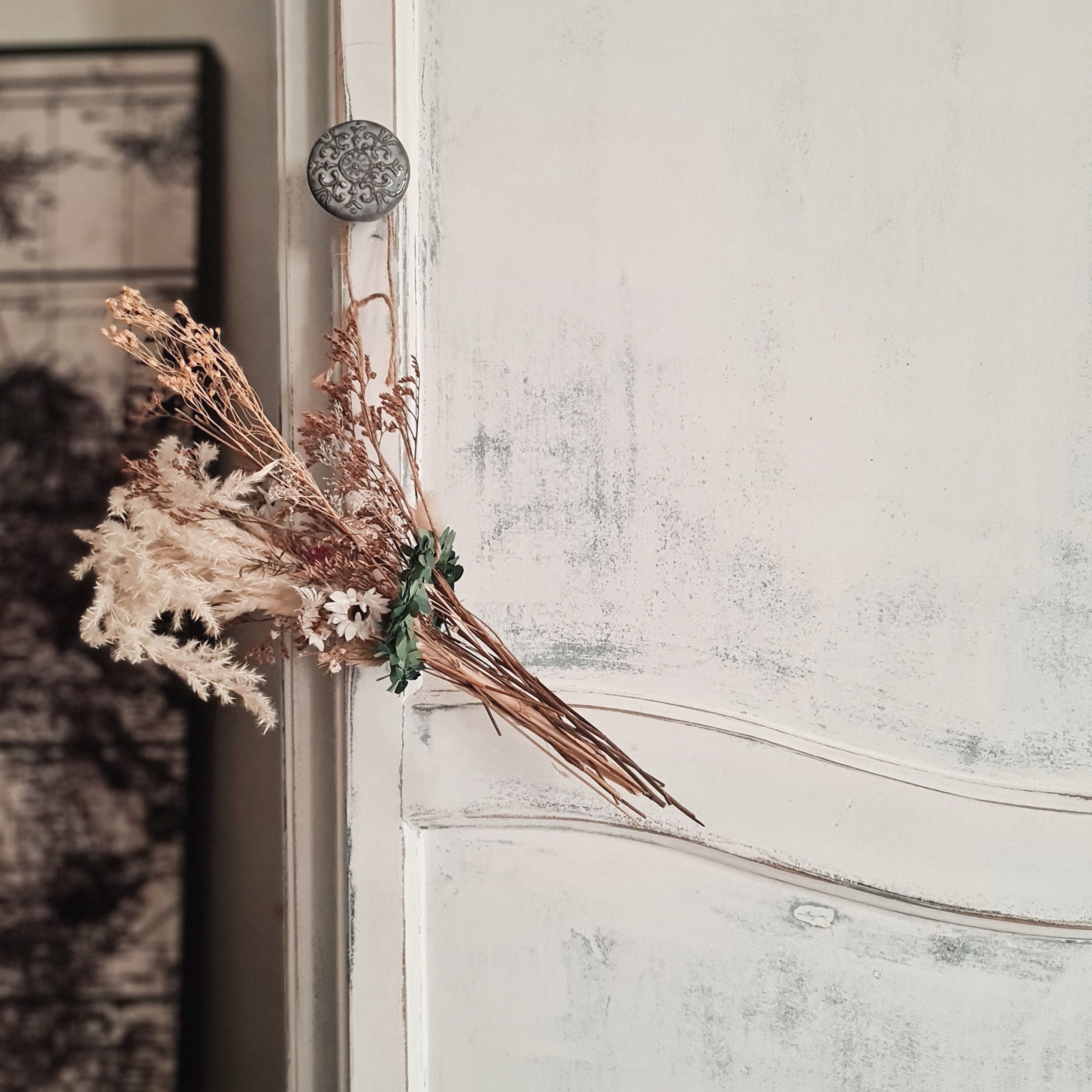 White hosiery cabinet renovated blue interior