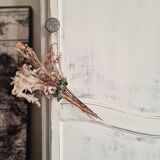 White hosiery cabinet renovated blue interior