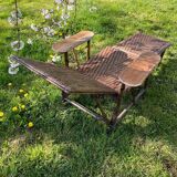 Transat chaise longue rotin
