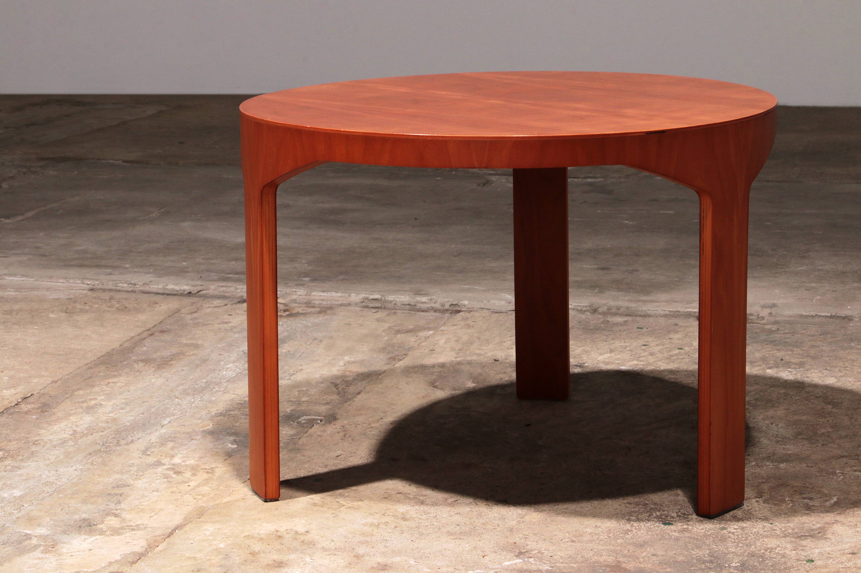 Wooden side table with vintage 70s