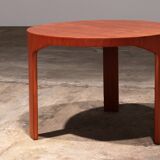 Wooden side table with vintage 70s