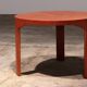 Wooden side table with vintage 70s