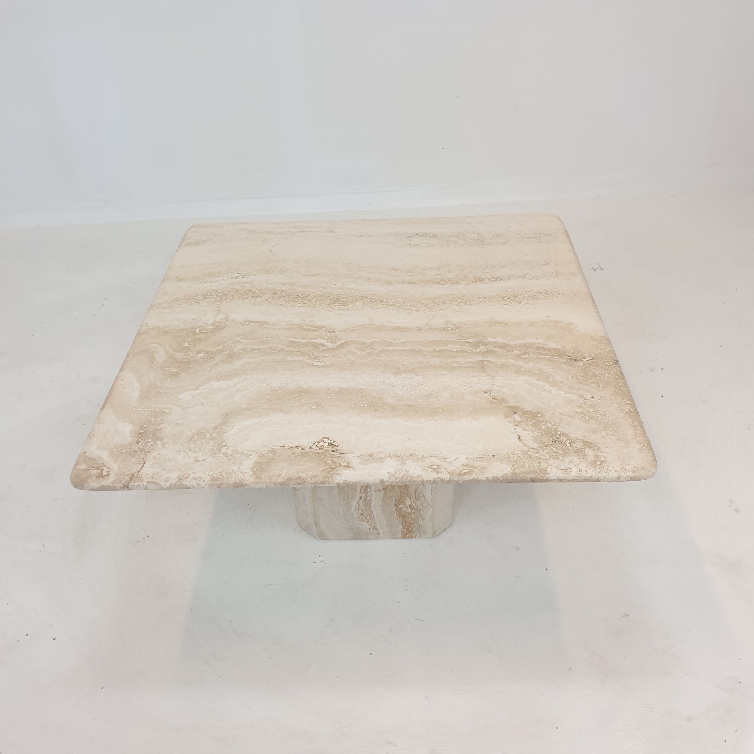Italian travertine coffee table, 1980's