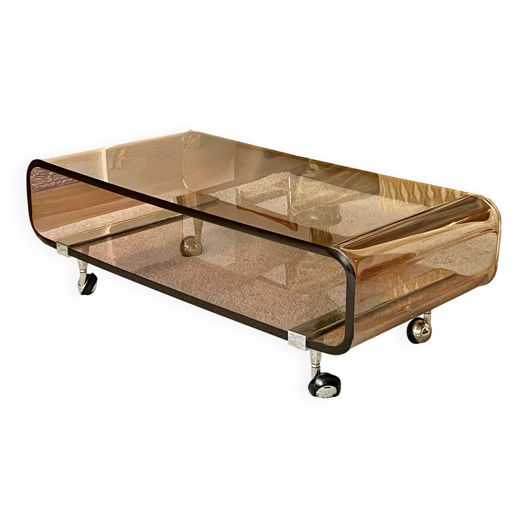 Plexiglass coffee table -Michel Dumas- Rochebobois- Very good condition