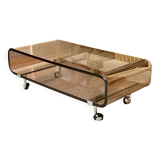 Table basse plexiglas -Michel Dumas- Rochebobois- Très bon état