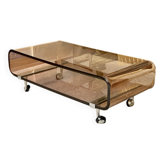 Table basse plexiglas -Michel Dumas- Rochebobois- Très bon état