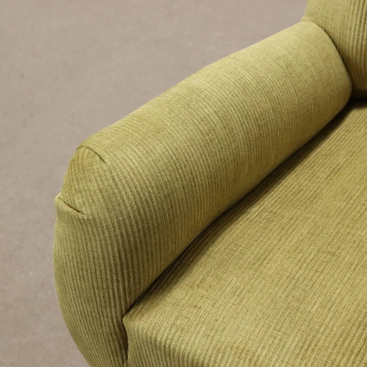 Vintage armchair in painted wood and velvet, Italy, 1950s-60s.