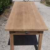 Solid oak farm table 1 rough wood drawer