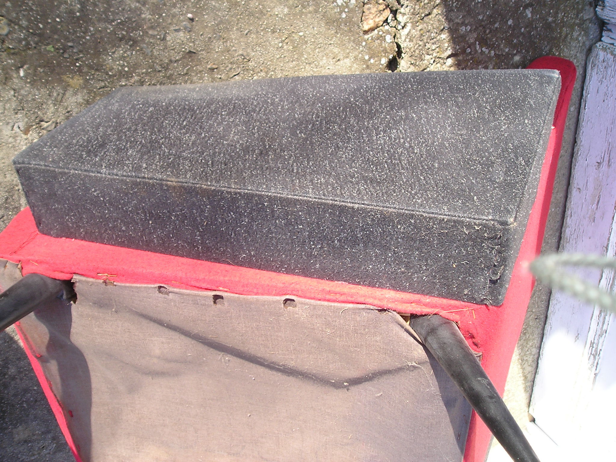 Vintage red and gray armchair 1960