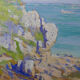 Large marine landscape with cliffs, oil on panel framed, paul ruben (1882-1955)