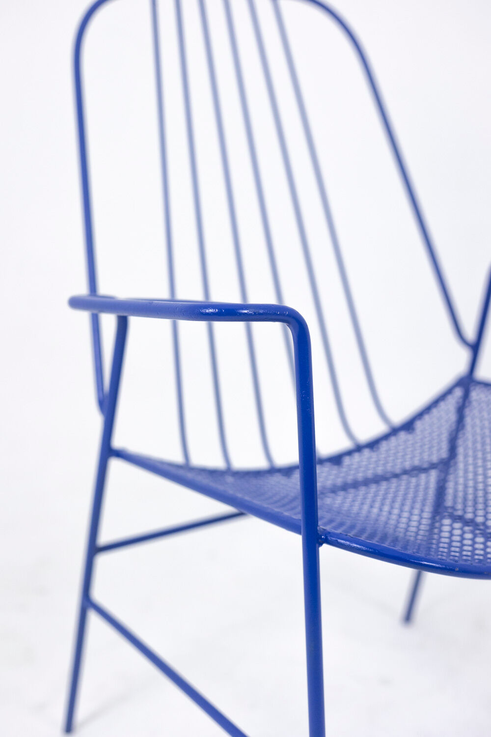 Pair of openwork iron armchairs, 1960s