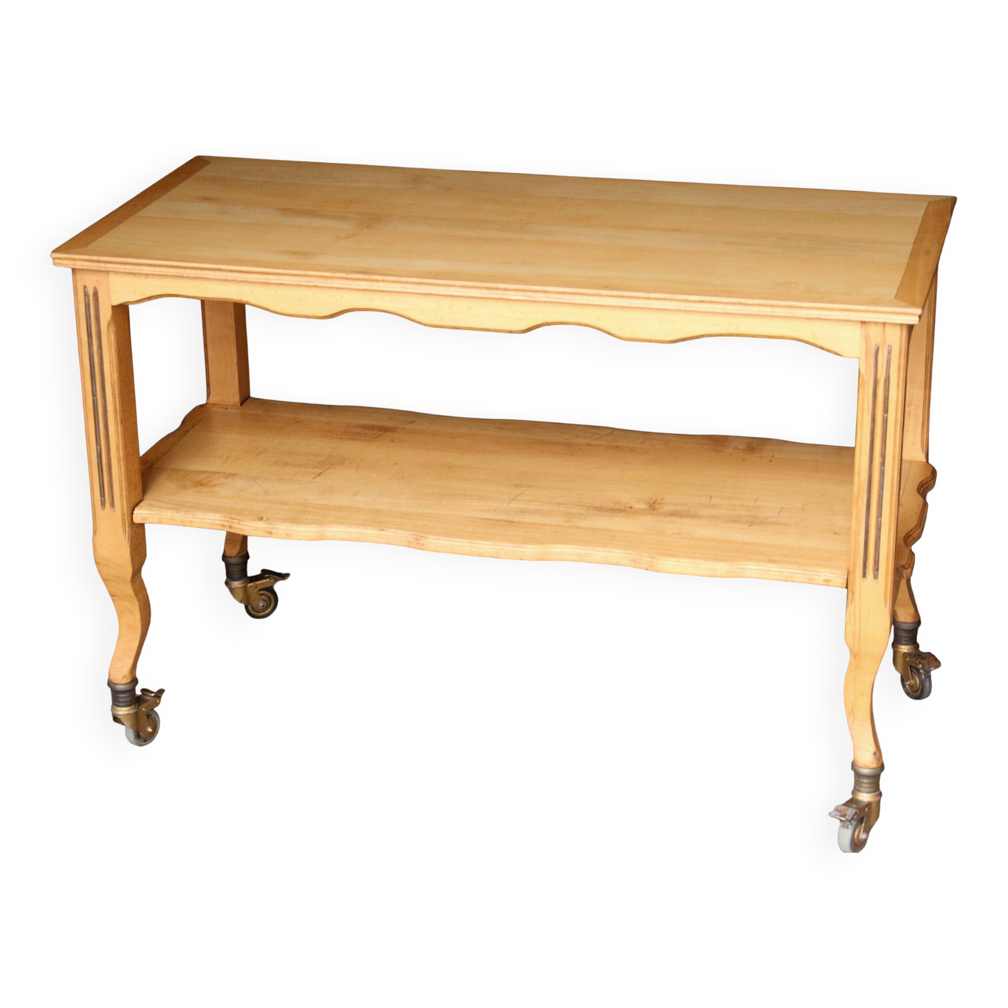 Large serving trolley in blond wood from... matignon! (2/2)