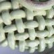 Light green woven ceramic basket Jérome Massier Vallauris