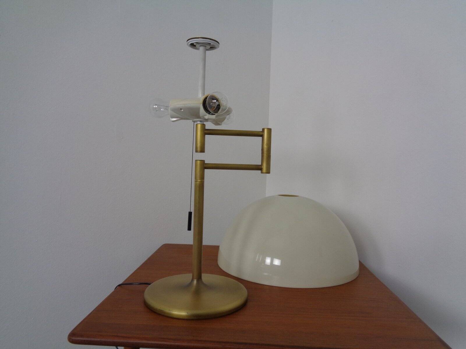 Adjustable Brass and Plastic Desk Lamp from Staff, 1960s