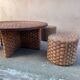 Table basse et tabourets en corde