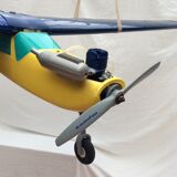 Model airplane circa 1980 years with gasoline engine in plastic dimension H-25cm- L-105- Pr-170