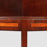 Elegant antique corner cabinet with wood inlay and 2 drawers, France ca. 1850