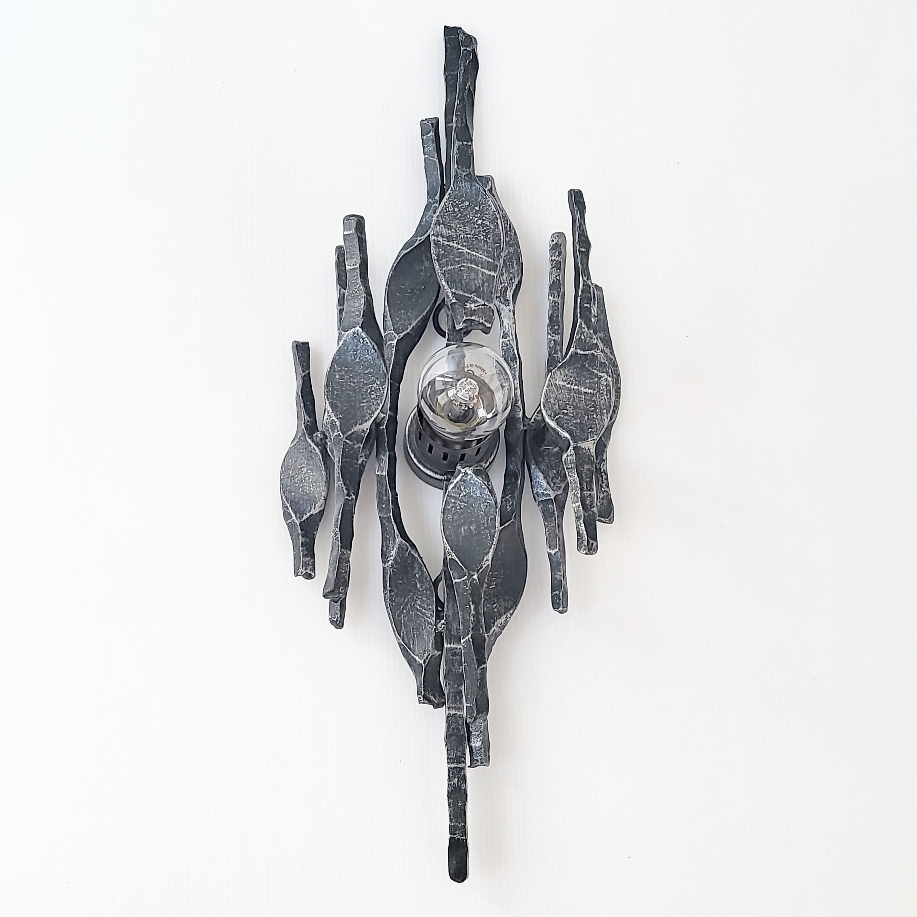 Brutalist wall lamp 1970 vintage