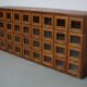 Vintage Dutch Beech Haberdashery Shop Cabinet / Vitrine, 1950s